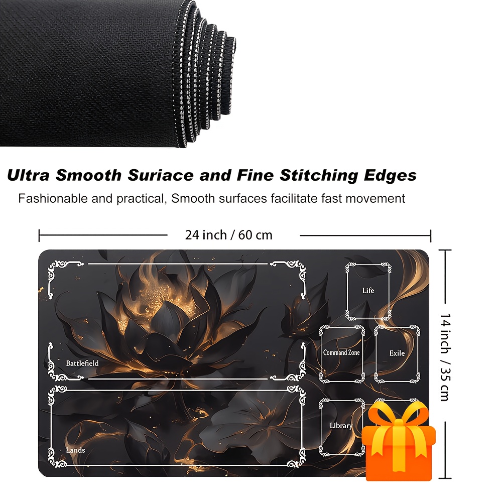Black Lotus Playmat Game Mat for Trading Card Games